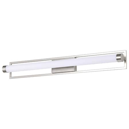 Nuvo Canal Large Vanity LED Brushed Nickel White Acrylic Lens 62/1543
